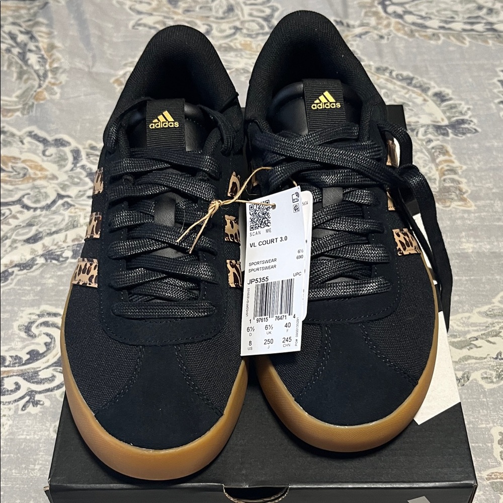 Adidas Women's Black and Gold Sneakers